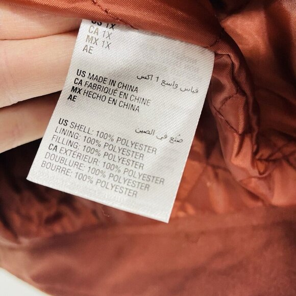 And Now This Womens Plus Size 1X Dropped-Shoulder Bomber Jacket Sonoma Brick 308 - Picture 7 of 7